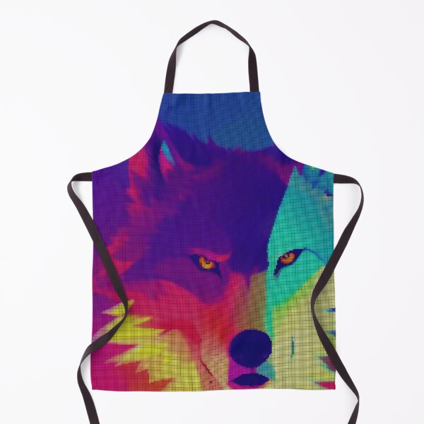Item preview, Neon Colorful Abstract Wolf 8-bit Pixel Art designed and sold by PixelDripped.