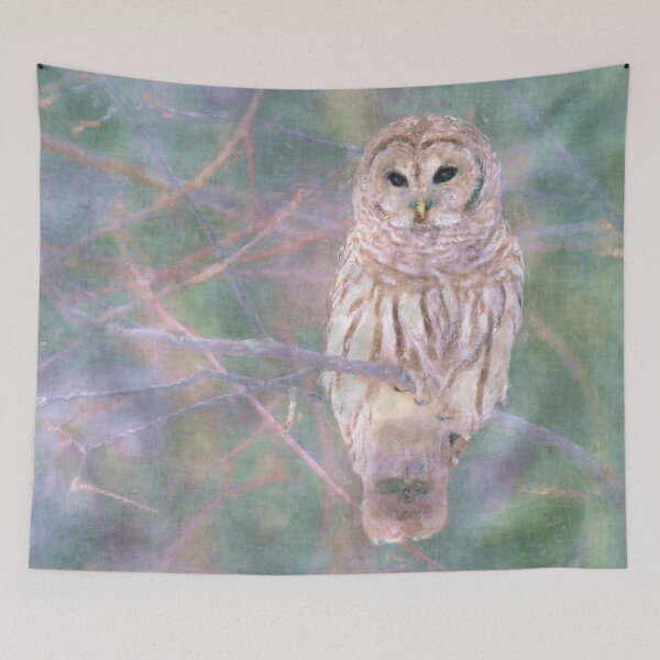 Item preview, Barred Owl Pastel Oil Painting designed and sold by Tannaidhe's Designs.