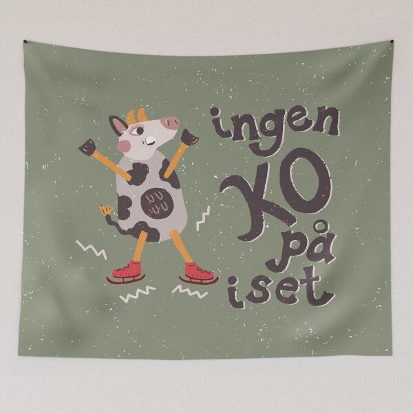 Item preview, Ingen Ko på Iset | No Cow on the Ice | sage green designed and sold by Ingrid Poole.