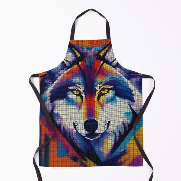 Item preview, Neon Colorful Abstract Wolf 8-bit Pixel Art designed and sold by PixelDripped.