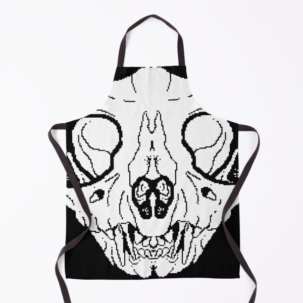 Item preview, cat skull | pixel art 8bit gaming gamer | feline taxidermy skeleton horror dark emo goth pet designed and sold by politeillusts.