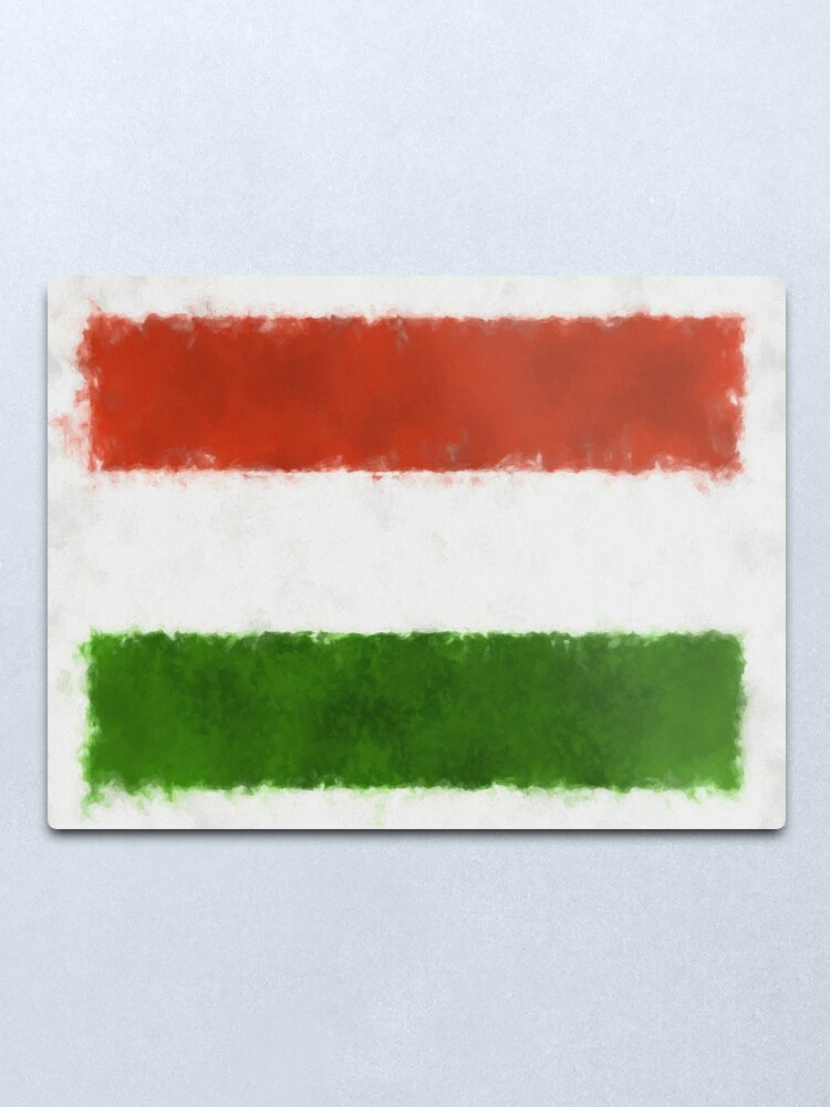 Alternate view of Hungary Flag Reworked No. 66, Series 5 Metal Print