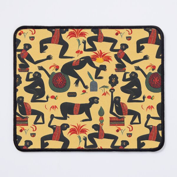Item preview, Egyptian Hieroglyph monkeys black and yellow designed and sold by YeKnot.