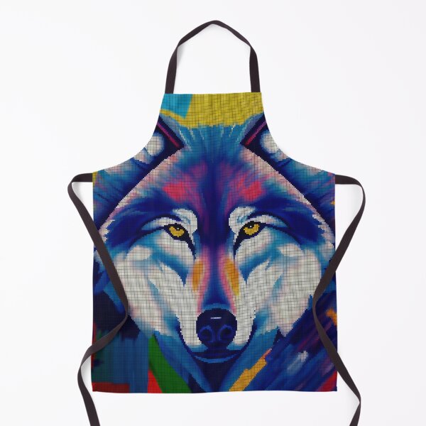 Item preview, Neon Colorful Abstract Wolf 8-bit Pixel Art designed and sold by PixelDripped.