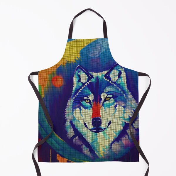 Item preview, Neon Colorful Abstract Wolf 8-bit Pixel Art designed and sold by PixelDripped.