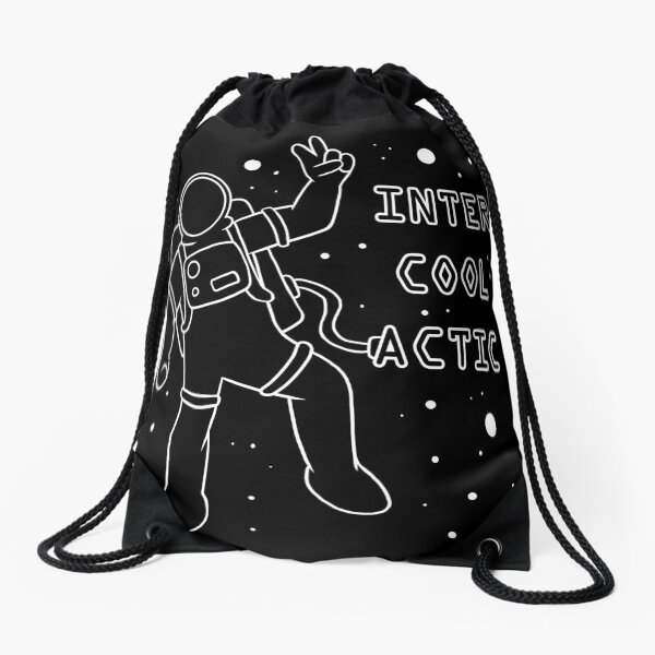 Inter-Cool-Actic - White - Text Drawstring Bag
