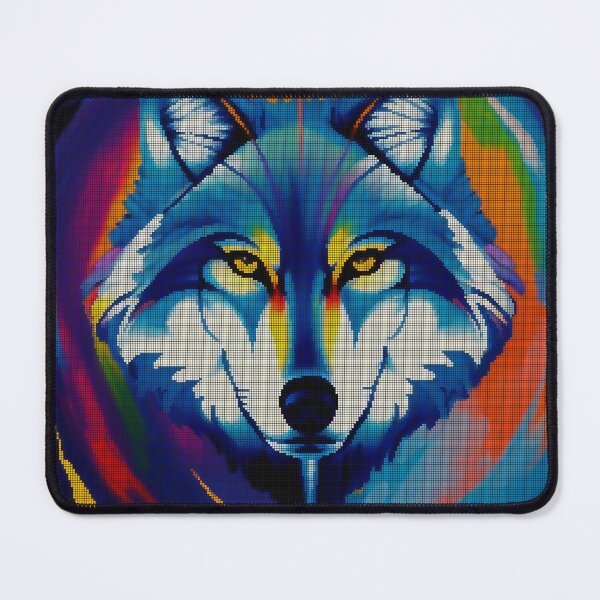Item preview, Neon Colorful Abstract Wolf 8-bit Pixel Art designed and sold by PixelDripped.