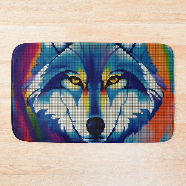 Item preview, Neon Colorful Abstract Wolf 8-bit Pixel Art designed and sold by PixelDripped.