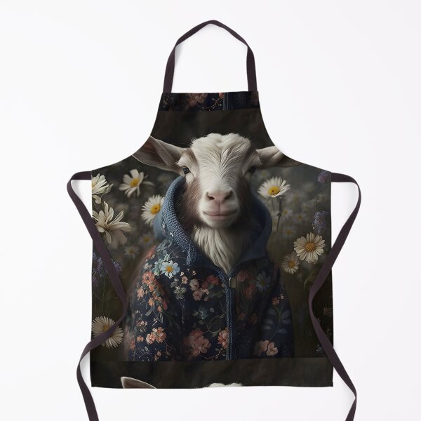 Item preview, Goat wearing a hoodie with flowers designed and sold by Chrisjeffries24.