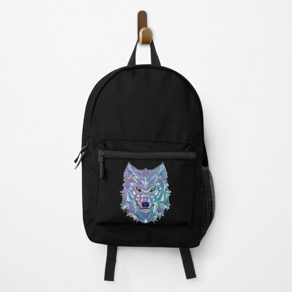 Item preview, Holographic Iridescent 3D Devil Wolf Head in Turquoise and Blue - Shiny Metallic Animal Digital Art designed and sold by Cawaiico.