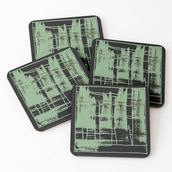 Item preview,  Liminal Space in Pistachio Abstraction and black background designed and sold by BlackArtichoke.