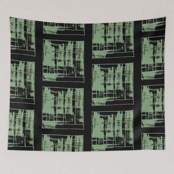 Item preview,  Liminal Space in Pistachio Abstraction and black background designed and sold by BlackArtichoke.