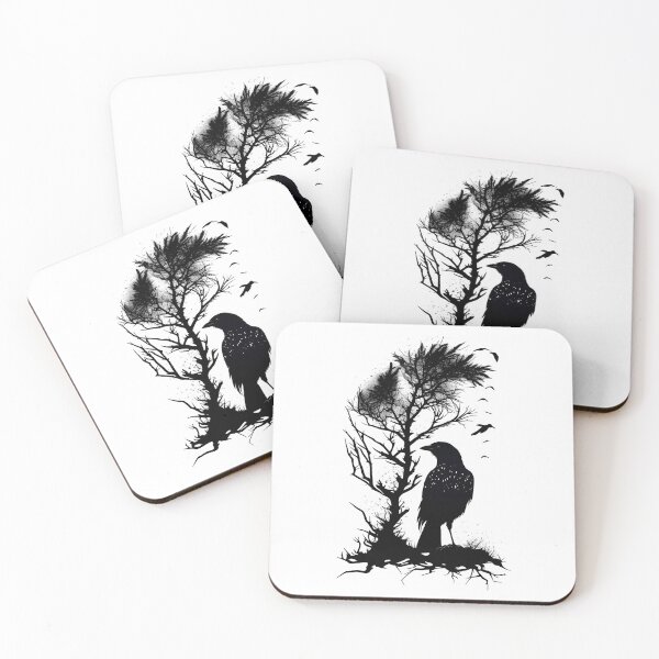 Item preview, Raven and Tree Silhouette designed and sold by ShadowAndSlate.