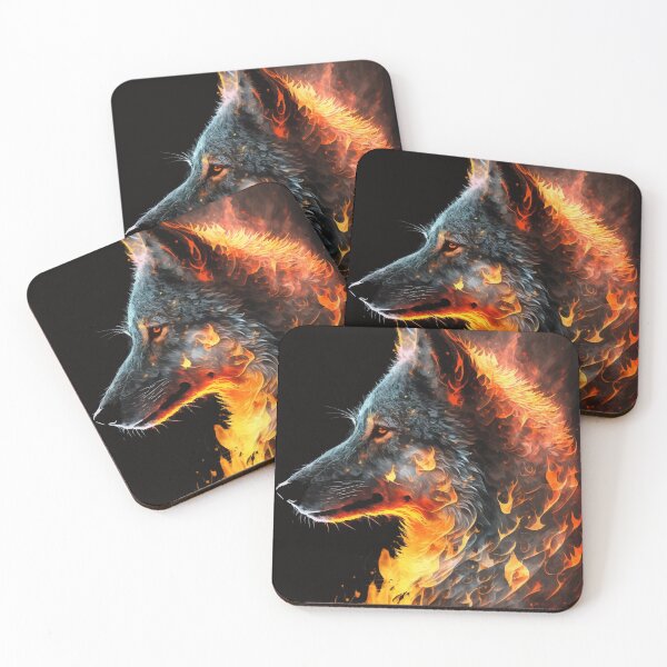 Item preview, Angry wolf on Fire Portrait designed and sold by Visual-wallart.