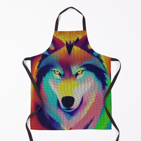 Item preview, Neon Colorful Abstract Wolf 8-bit Pixel Art designed and sold by PixelDripped.