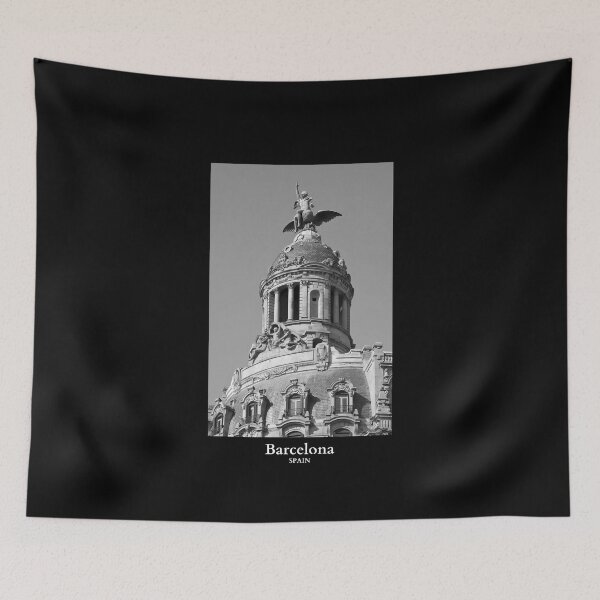 Item preview, Passeig de Gracia in Barcelona Spain Travel Black and White designed and sold by SoccaTamam.