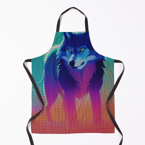 Item preview, Neon Colorful Abstract Wolf 8-bit Pixel Art designed and sold by PixelDripped.