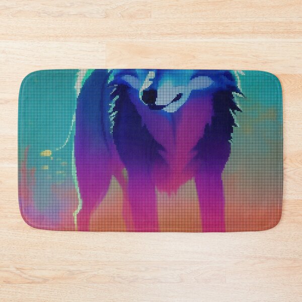 Item preview, Neon Colorful Abstract Wolf 8-bit Pixel Art designed and sold by PixelDripped.