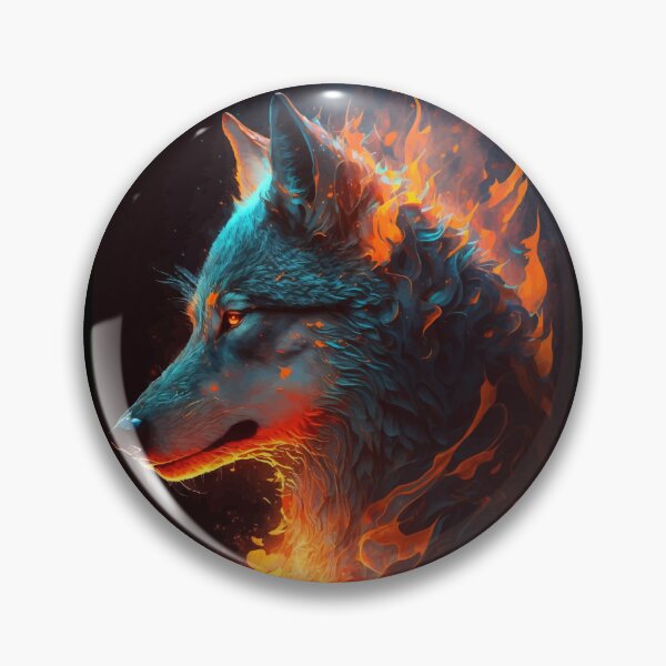 Item preview, Mythical Wolf on Fire Portrait designed and sold by Visual-wallart.