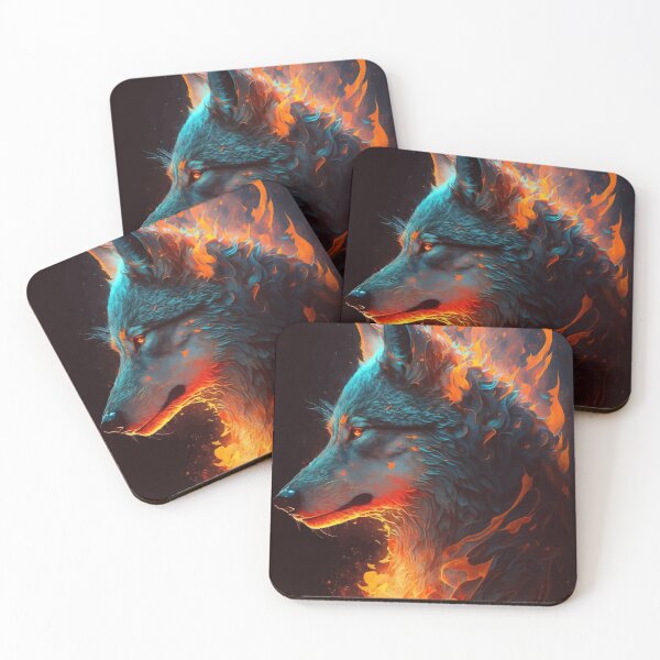 Item preview, Mythical Wolf on Fire Portrait designed and sold by Visual-wallart.