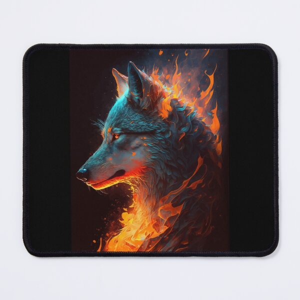 Item preview, Mythical Wolf on Fire Portrait designed and sold by Visual-wallart.