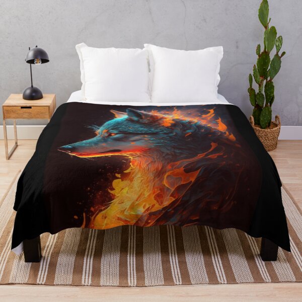 Item preview, Mythical Wolf on Fire Portrait designed and sold by Visual-wallart.