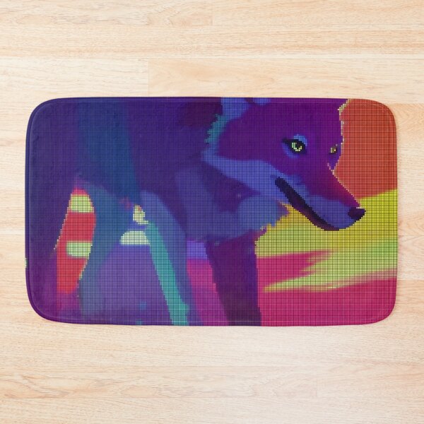 Item preview, Neon Colorful Abstract Wolf 8-bit Pixel Art designed and sold by PixelDripped.