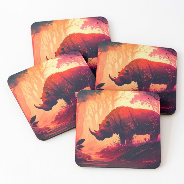 Item preview, Rhino in forest designed and sold by SuperSoulArts.