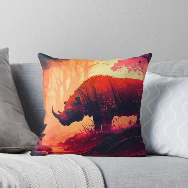 Item preview, Rhino in forest designed and sold by SuperSoulArts.