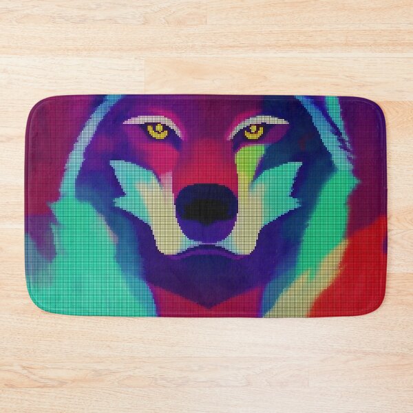 Item preview, Neon Colorful Abstract Wolf 8-bit Pixel Art designed and sold by PixelDripped.