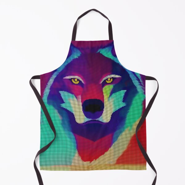 Item preview, Neon Colorful Abstract Wolf 8-bit Pixel Art designed and sold by PixelDripped.