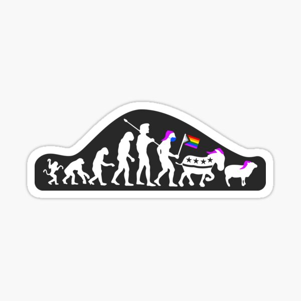 Item preview, Men to Sheeple Evolution - Anti Woke - Anti Democrat - Funny Republican/Conservative Stickers designed and sold by WeAreRightStore.