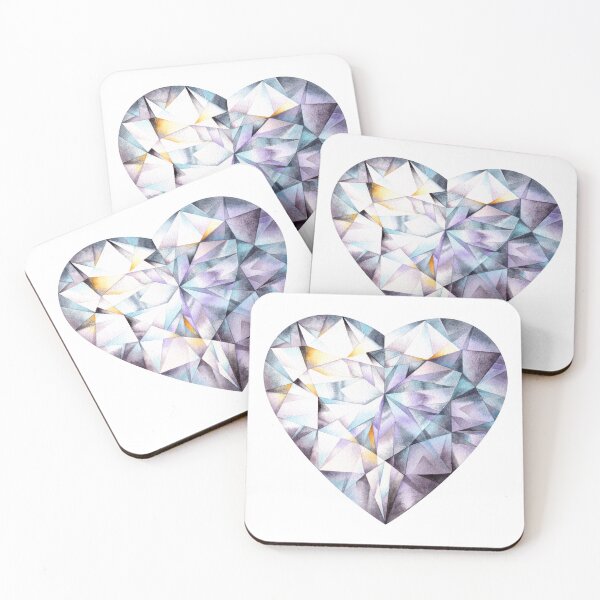 Item preview, Heart Diamond Cut Watercolor Painting. Crystal print. Gem art designed and sold by AmberSunArt.