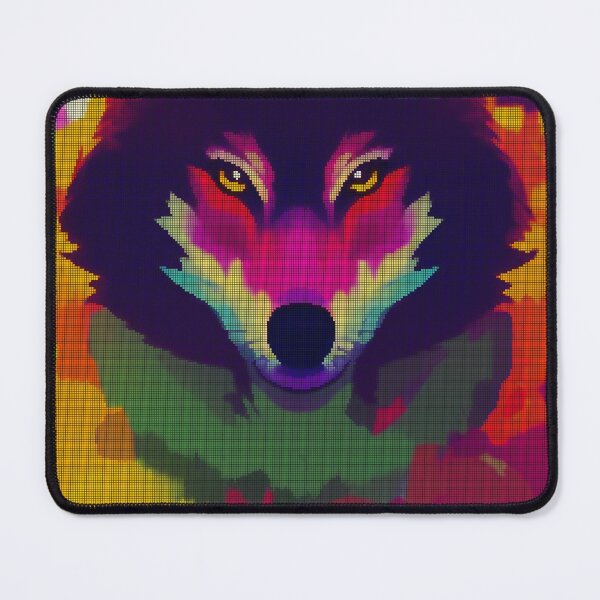 Item preview, Neon Colorful Abstract Wolf 8-bit Pixel Art designed and sold by PixelDripped.