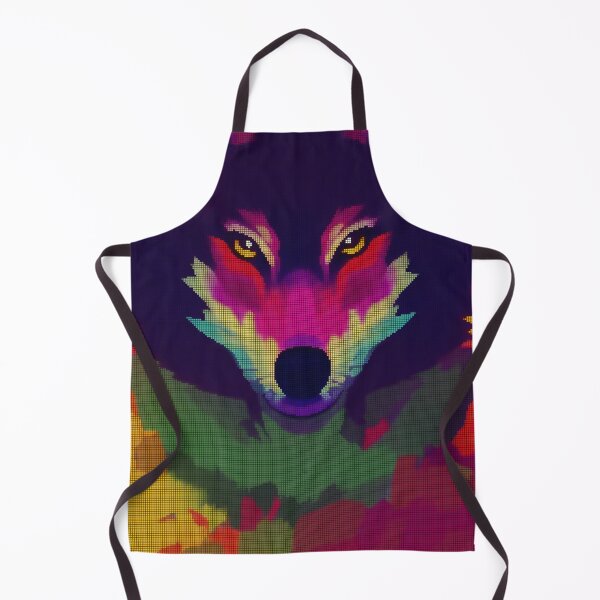 Item preview, Neon Colorful Abstract Wolf 8-bit Pixel Art designed and sold by PixelDripped.