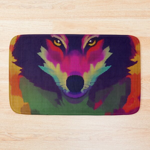 Item preview, Neon Colorful Abstract Wolf 8-bit Pixel Art designed and sold by PixelDripped.