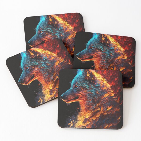 Item preview, Mythical Wolf Fire Portrait designed and sold by Visual-wallart.