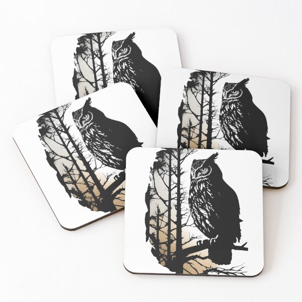 Item preview, Owl in Forest Silhouette designed and sold by ShadowAndSlate.