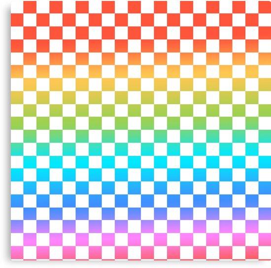 "Rainbow Checkerboard " Canvas Print by misimichu | Redbubble