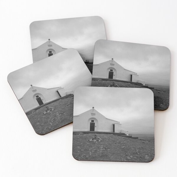 Item preview, Croagh patrick black and white chapel mountain faith designed and sold by eddiebarronshop.