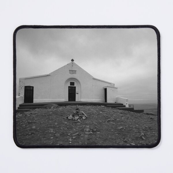 Item preview, Croagh patrick black and white chapel mountain faith designed and sold by eddiebarronshop.