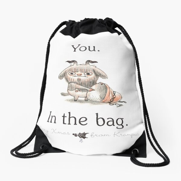 Merry Xmas from Krampus Drawstring Bag