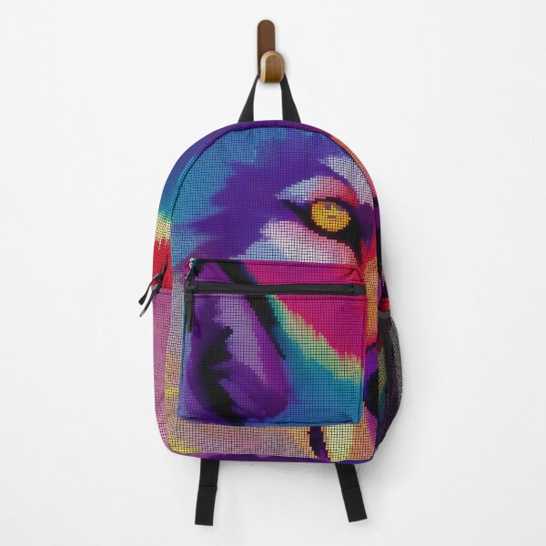 Item preview, Neon Colorful Abstract Wolf 8-bit Pixel Art designed and sold by PixelDripped.