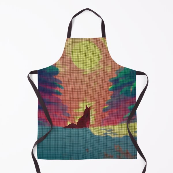 Item preview, Neon Colorful Abstract Wolf 8-bit Pixel Art designed and sold by PixelDripped.