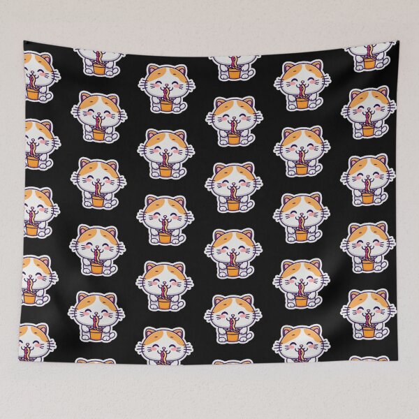 Item preview, Cute Cat Eating Spaghetti Funny Cat And Pasta designed and sold by The Glasses Girl.