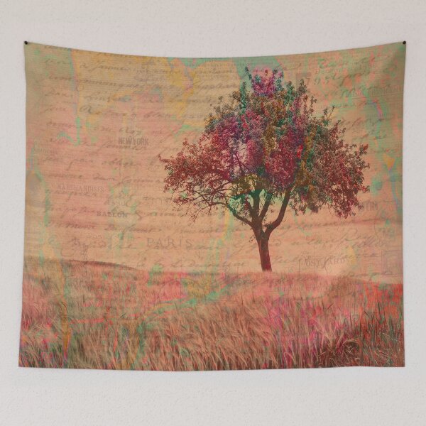 Item preview, The Kissing Tree, Boho Landscape Collage designed and sold by Itaya Art.