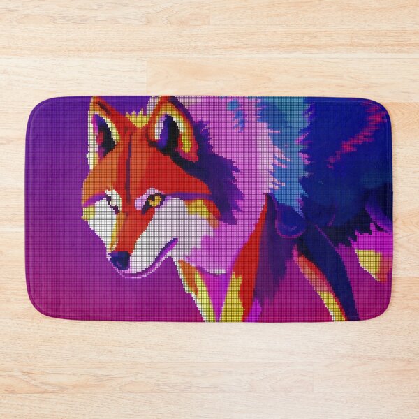 Item preview, Neon Colorful Abstract Wolf 8-bit Pixel Art designed and sold by PixelDripped.