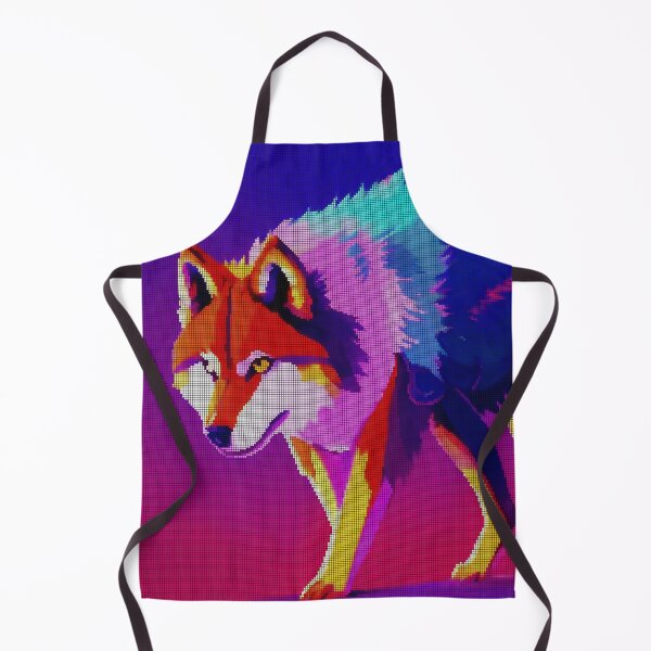 Item preview, Neon Colorful Abstract Wolf 8-bit Pixel Art designed and sold by PixelDripped.