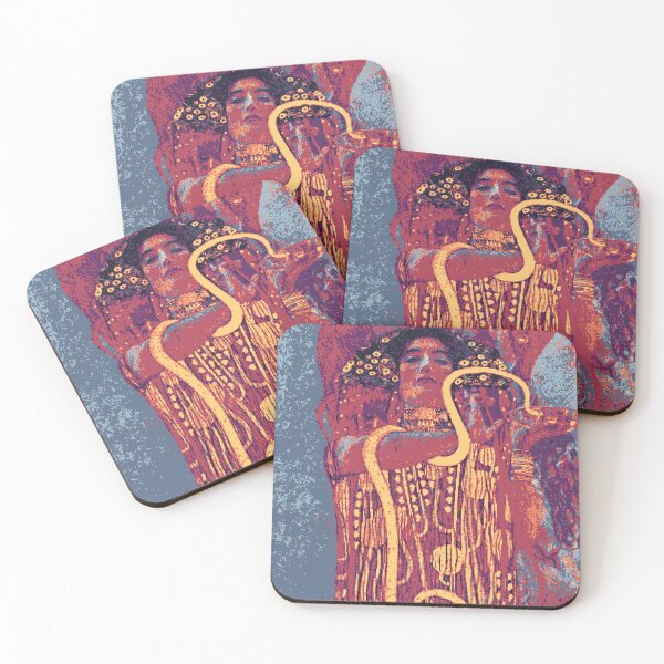 Item preview, PIXELED (Gustav Klimt's Hygieia (1907)) - art history classics greek mythology arts and crafts pre-Raphaelite nouveau modern pop bright colourful maximalist designed and sold by subculturemunch.