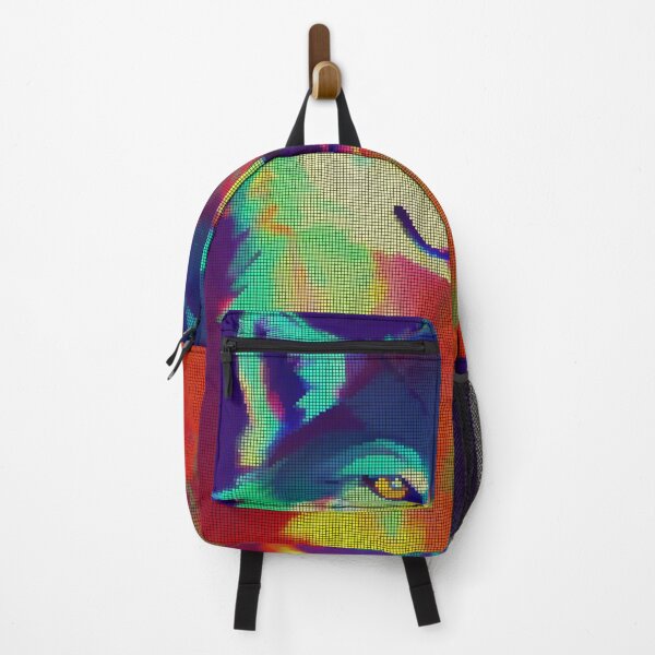 Item preview, Neon Colorful Abstract Wolf 8-bit Pixel Art designed and sold by PixelDripped.